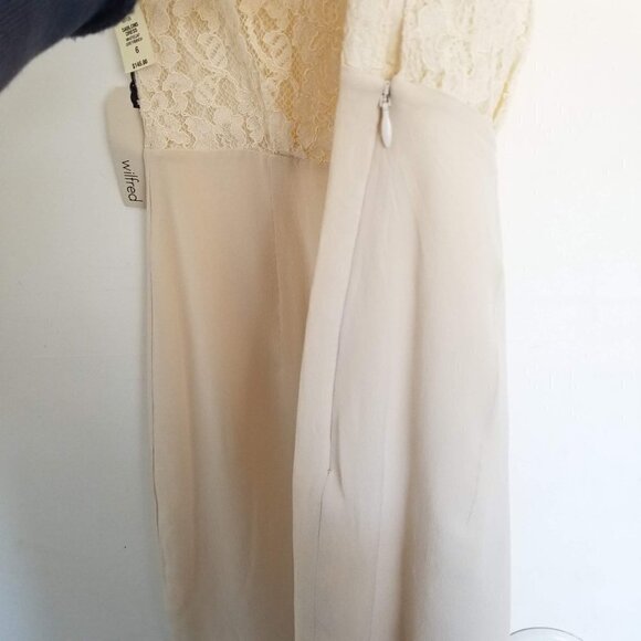 NEW Aritzia Wilfred Sablons 100% Silk Floral Lace Ivory Dress Size 6 - Picture 12 of 16